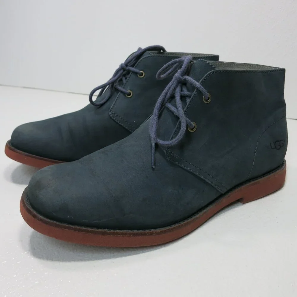 UGG Australia Blue Nubuck Leather Chukka Ankle Boots Men's # 1002389 Sz 8.5